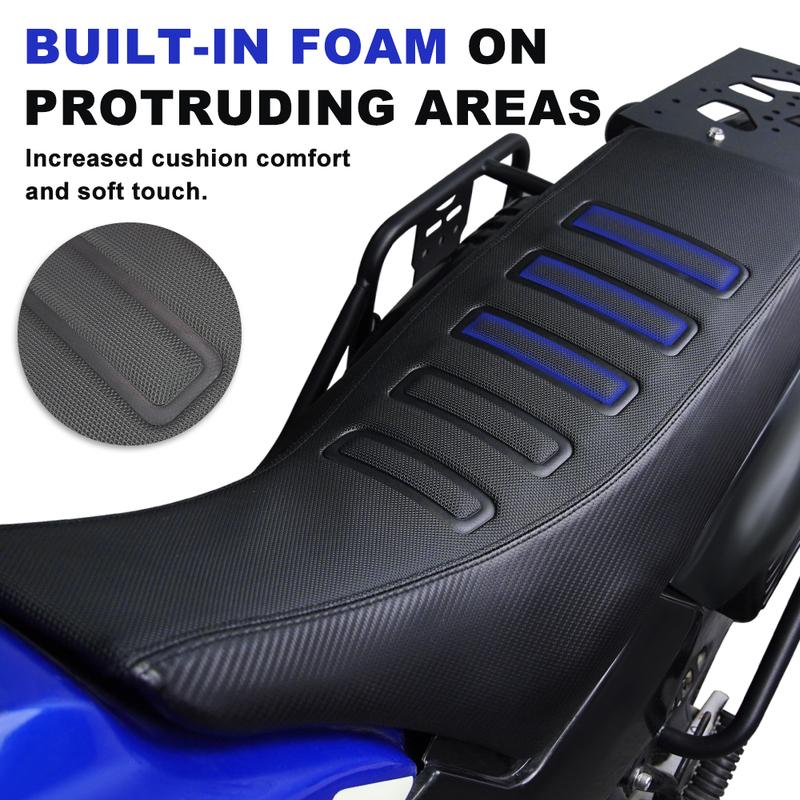For Yamaha TW200 TW 200 1987-2024 Motorcycle Striped Grip Gripper Seat Cover PVC Leather Waterproof Seat Saddle Cushion Cover