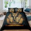 Cleopatra Bedding Sets King Size Ancient Egyptian Pattern Duvet Cover Set Mummy Exotic Tribe Style Comforter Cover Quilt Cover