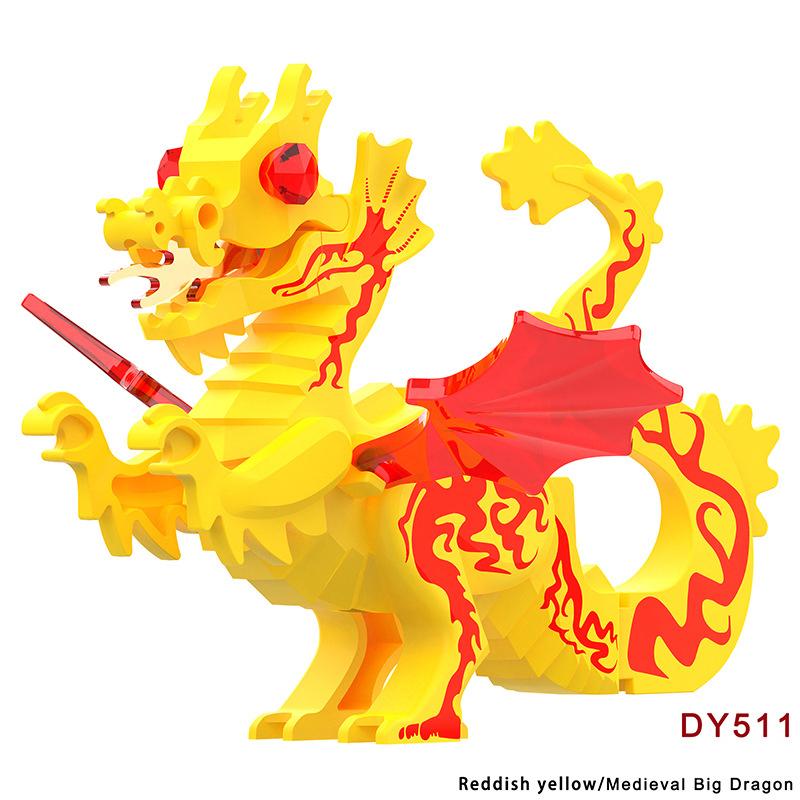 Magic Movies Medieval Animal Figure Building Blocks Dragon Elk Wild Boar Bighorn Sheep Dog Mini Model Bricks Toys DIY Kids Gifts