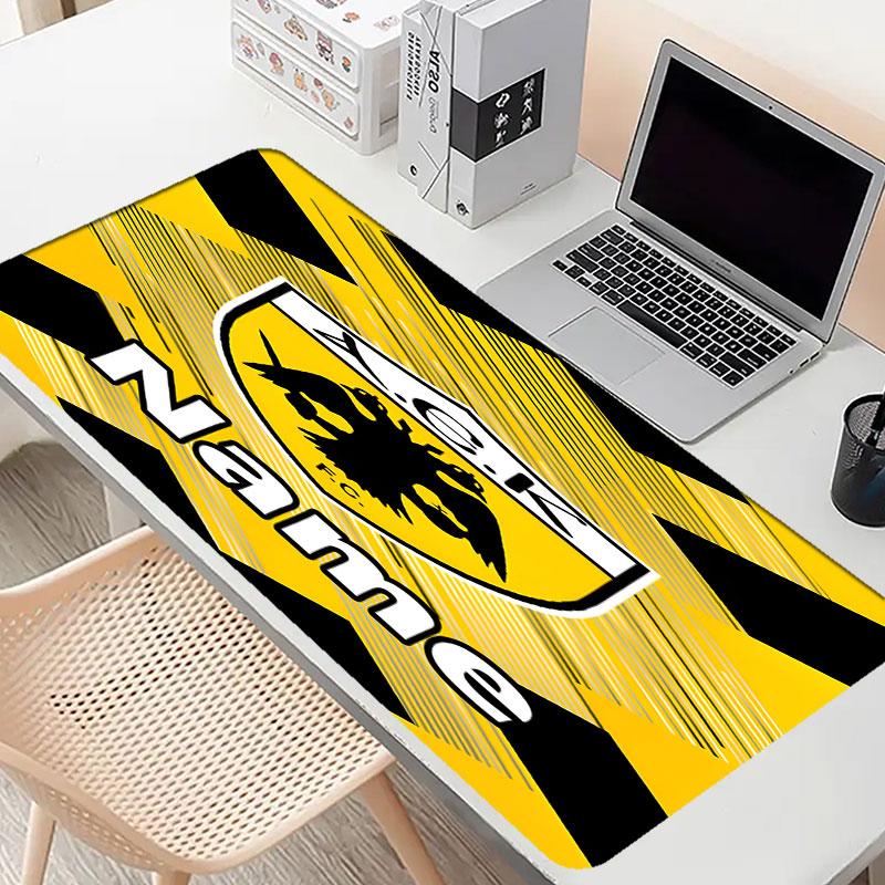 Custom Name Personalized AEK Athens FC Pattern Mousepad, Laptop PC Desk Mat, Decorative Desk Mat for Home Keyboard Pad Gift