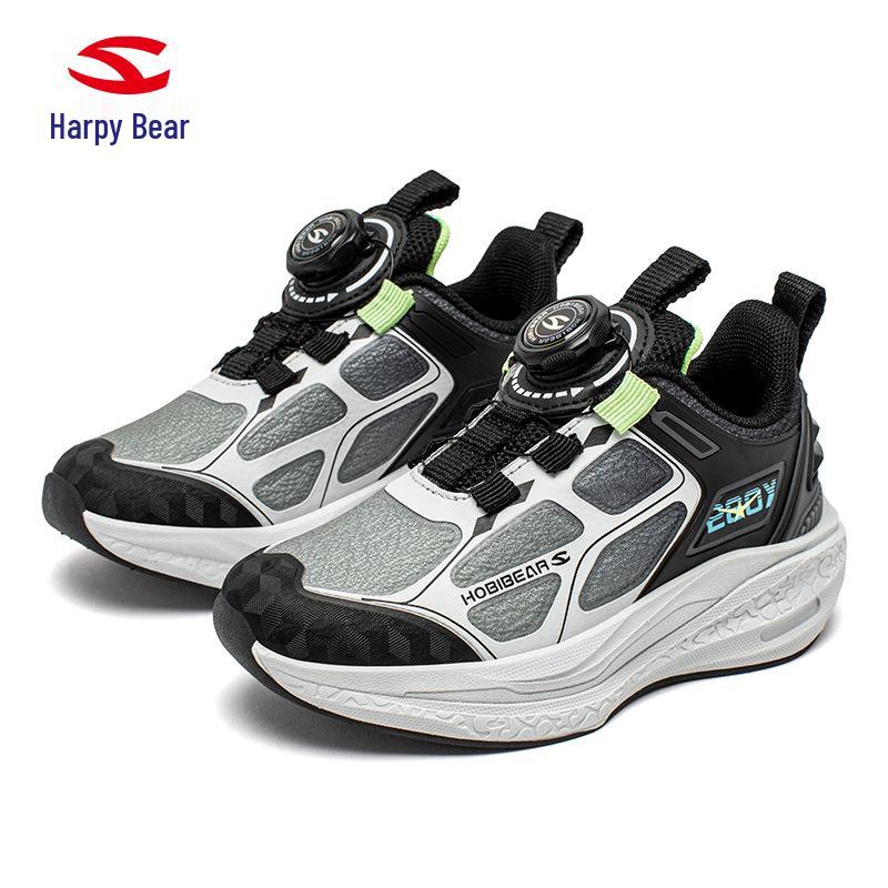 Hapi Bear Boys' Breathable Double Mesh Lightweight Sports Shoes for Spring and Autumn
