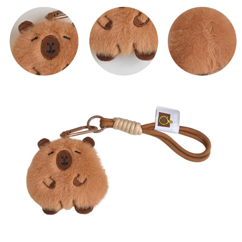 Plush Pufferfish Keychain Pendant with Lanyard Cartoon Animal Bag Charm Keyring Decoration Accessories for Women Girl