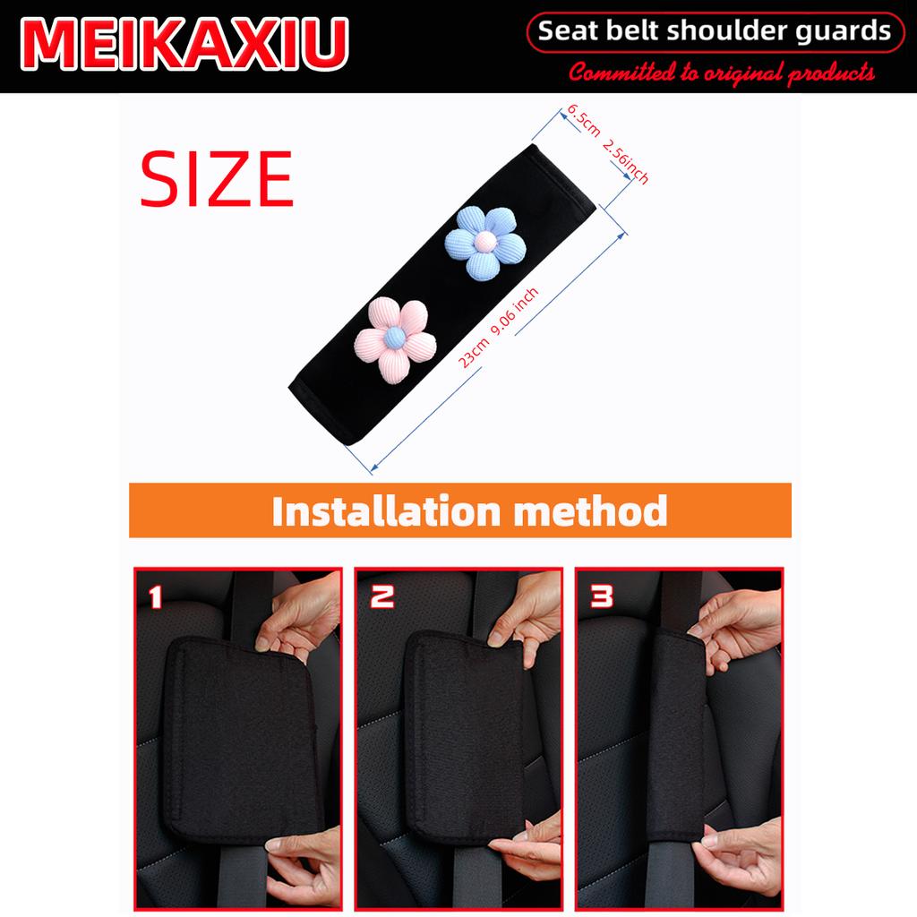 Multi-color flower plush comfortable car shoulder cover seat belt decoration car decoration fashionable business pink women's us