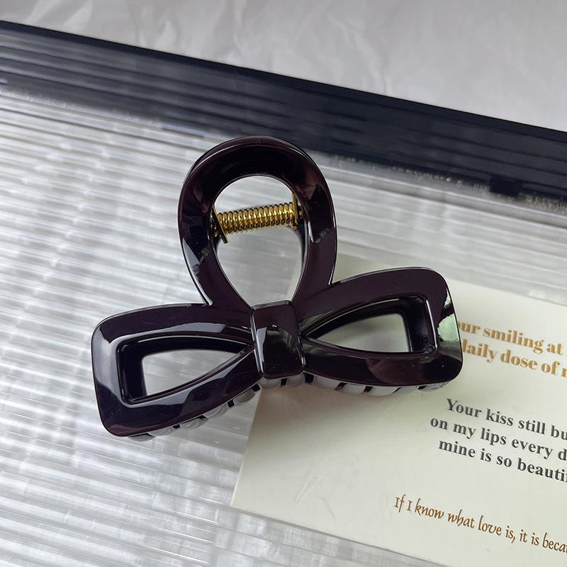 Acrylic Bow Hair Clips Korean Woman Hair Claw Clip Hollow Elegant Hair Pin Temperament French Hair Accessories Gifts Party Jewelry
