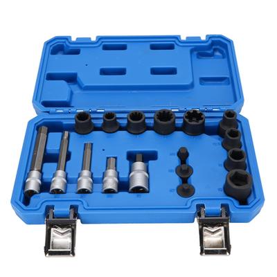 Set di 17 Pezzi Chiavi a Bussola per Pinza Freno 11.5 20 22mm H7 H8 H9 Acciaio CR MO Portatile Rimozione Pinza Freno