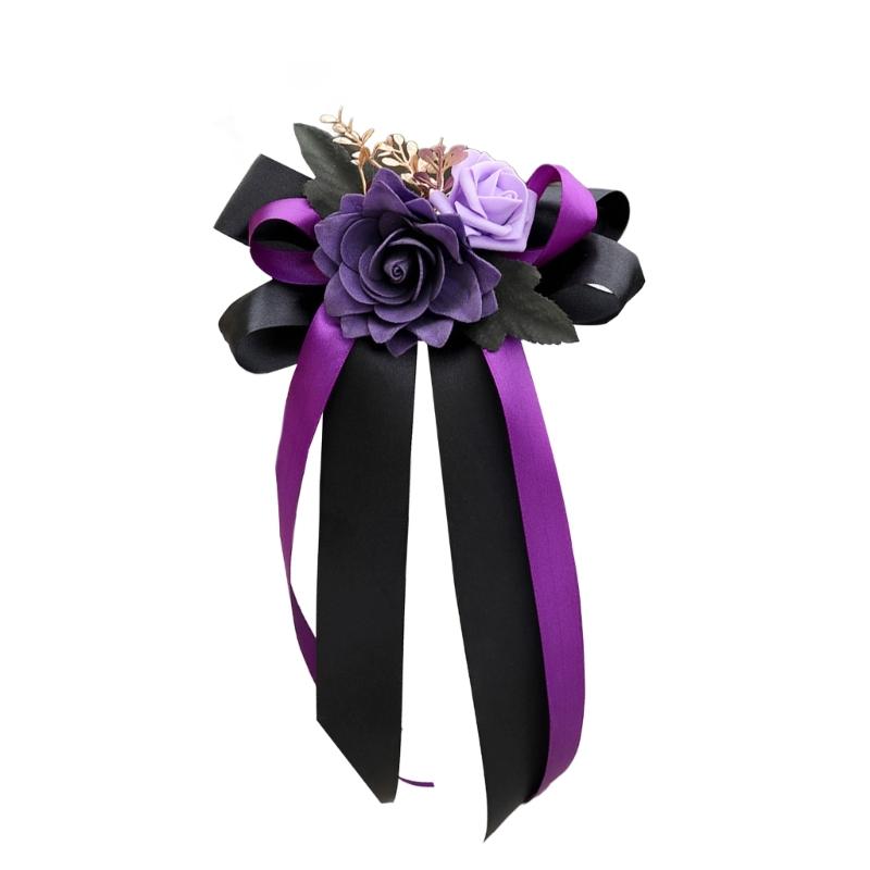 Elegant Wedding Car Door Handle Ribbon Decorations Door Handle Flower Bowknot Decoration for Wedding Car and Venues