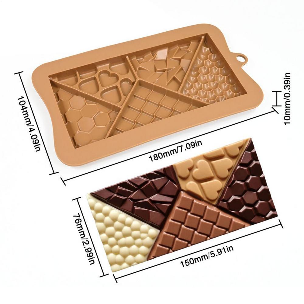 Chocolate Bar Mold Food Grade Silicone Break-Apart Chocolate Candies Molds heart Flipping Cake Mold Cocoa Baking Mold