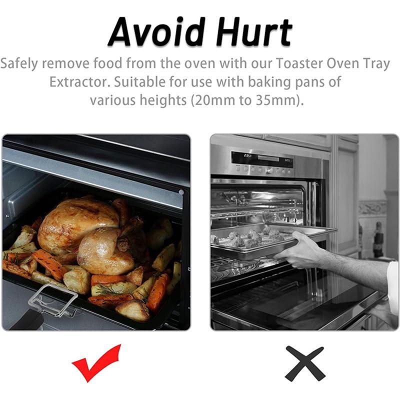 Universal Tray Remover For Electric Ovens Tray Handle Food Remover Insulated Handle Baking Tray Remover