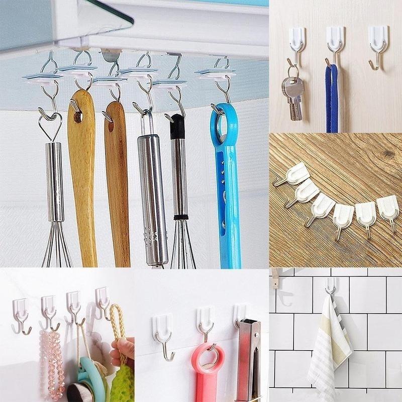 6Pcs/lot Colorful Wall Hook Key Hair Pin Holder Organizer Decorative Organizer