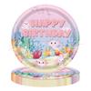 Cute pink salamander theme party decoration disposable tableware paper plate paper cup paper towel tablecloth knife fork spoon
