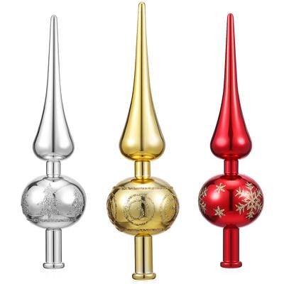 3 szt. Gwiazda na czubek choinki Dynia Boże Narodzenie Złota Dekoracja Ozdoby Topper Ornament Toppery Plastikowa Gałązka