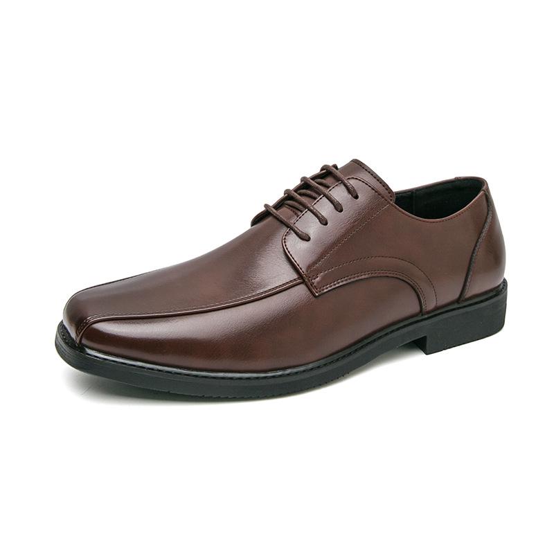 Men s Cross-Strap Lace-Up Slip-On Leather Loafers - Business Formal & Casual Large Size 39