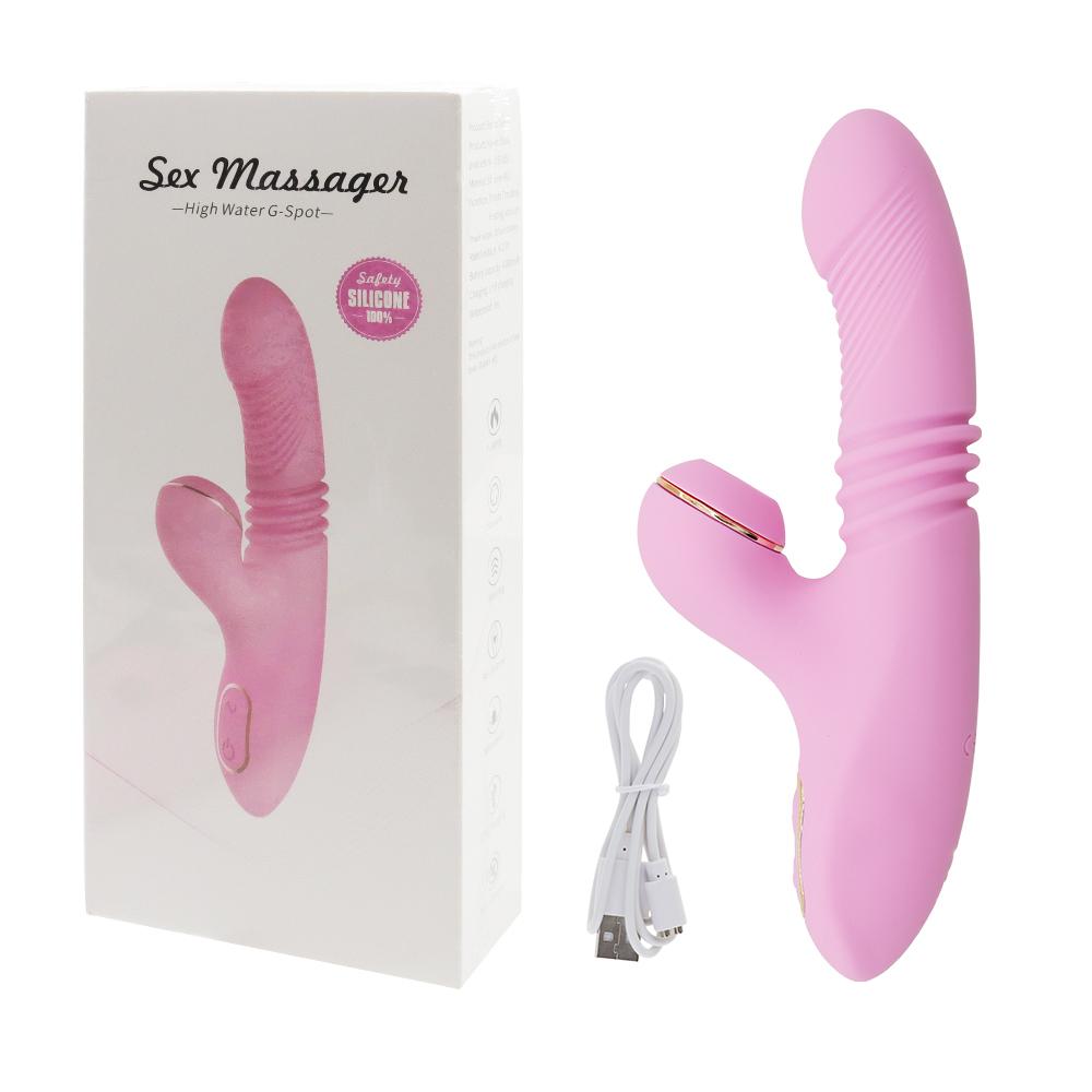 G Spot Sucker Vibrator Dual Motor Heating Thrusting Sucking Clitoris Vibrating Dildo Nipple Stimulator Adult Sex Toys For Women