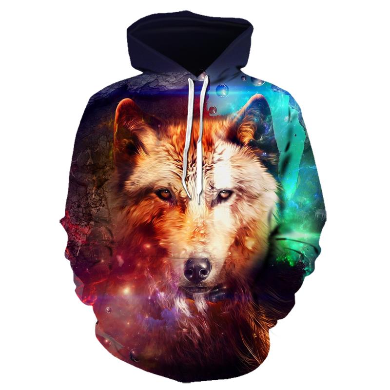Animal Wolf 3D Printed Hooded Sweatshirts Men Fashion Casual Oversized Pullover Hip Hop Harajuku Streetwear Hoodies