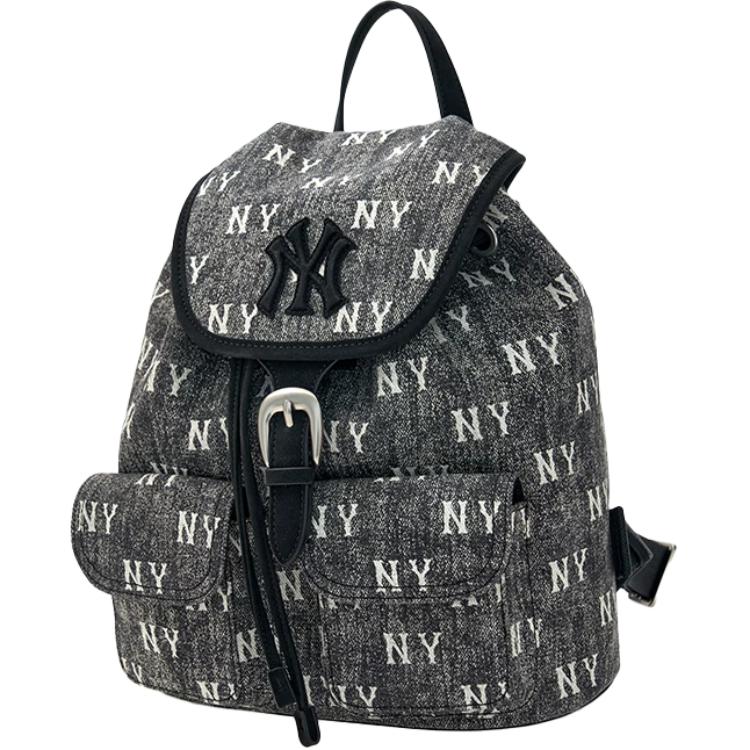 New MLB Cotton Backpack Unisex Light Blue/Charcoal Black 3ABKM065N