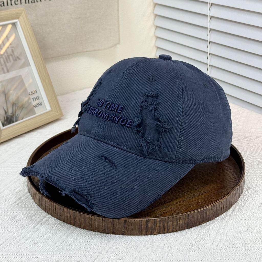 New deepened big head circumference pure cotton washed baseball cap embroidered versatile casual style peaked big eaves