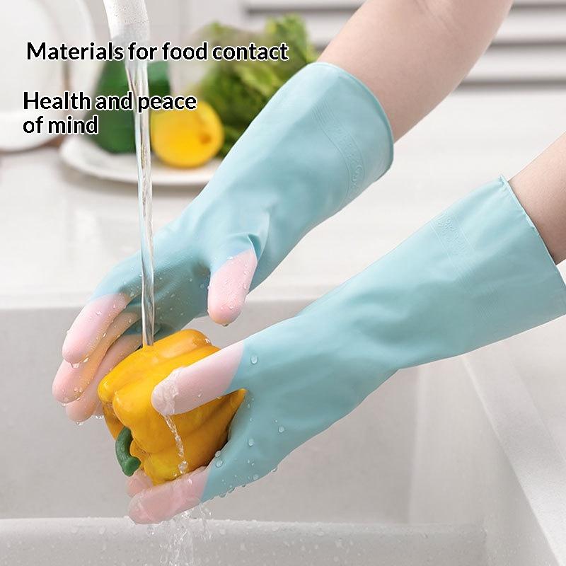 Guanti per Lavare i Piatti in Silicone Pulizia Cucina Antiscivolo Comodi Lunghi Riutilizzabili Durevoli per la Casa