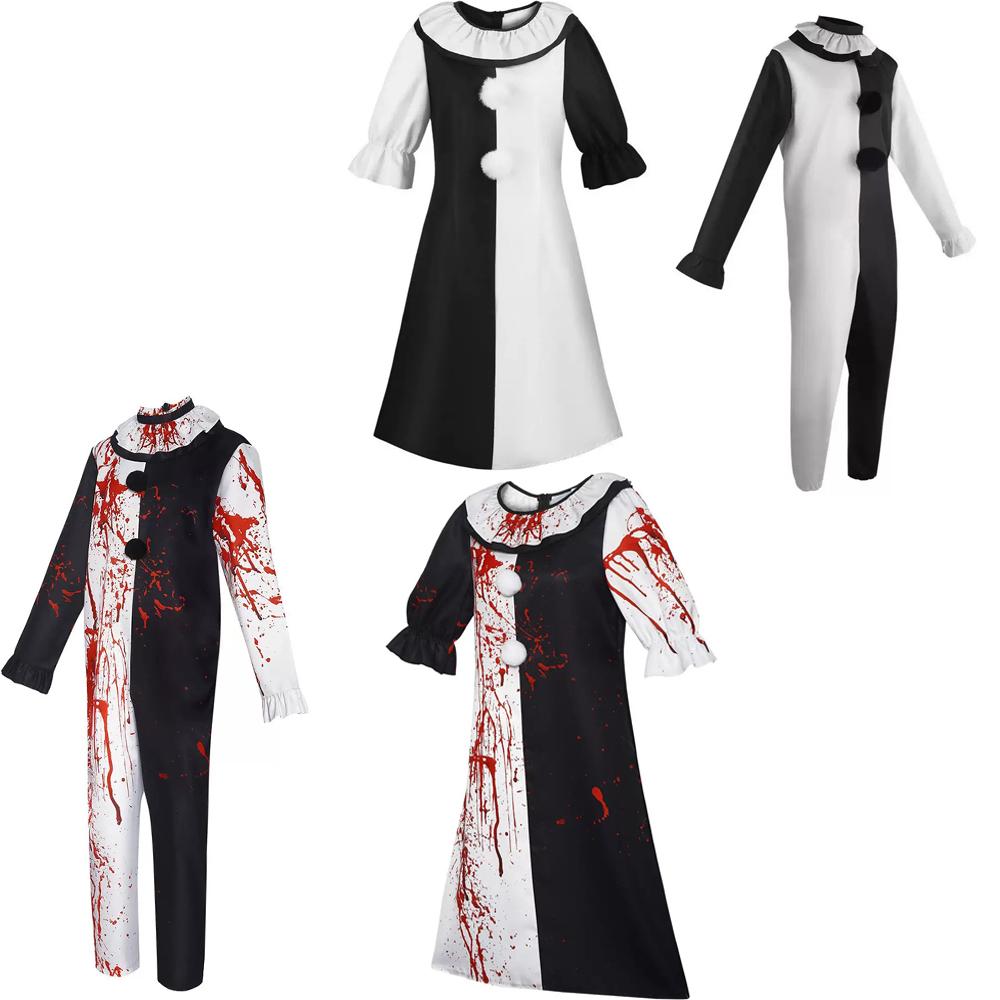 2026 Nové Halloweenské Kostýmy Umění Klaun Cosplay Kostým Film Terrifierr 2 Krvavý Kombinézon Pánský Kombinézon Hororové Oblečení Dárek