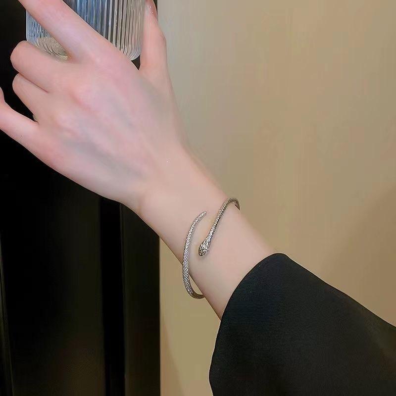 Silver Snake Bracelet Is Adjustable