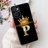 For Realme 9i 4G 5G Case Cute Crown Initial Letters Protective TPU Cover for Realme9 Pro Plus 9 Pro+ Soft Silicone Phone Fundas