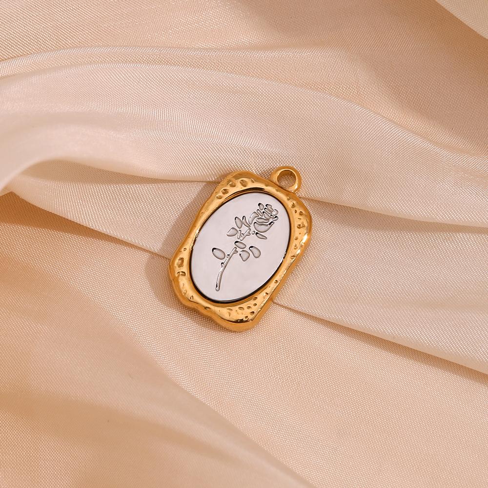 MamacitaSlay Elegant Vintage Tulips Lily Heart diy charms 18k gold plated charms for jewelry making Waterproof Necklaces Pendant