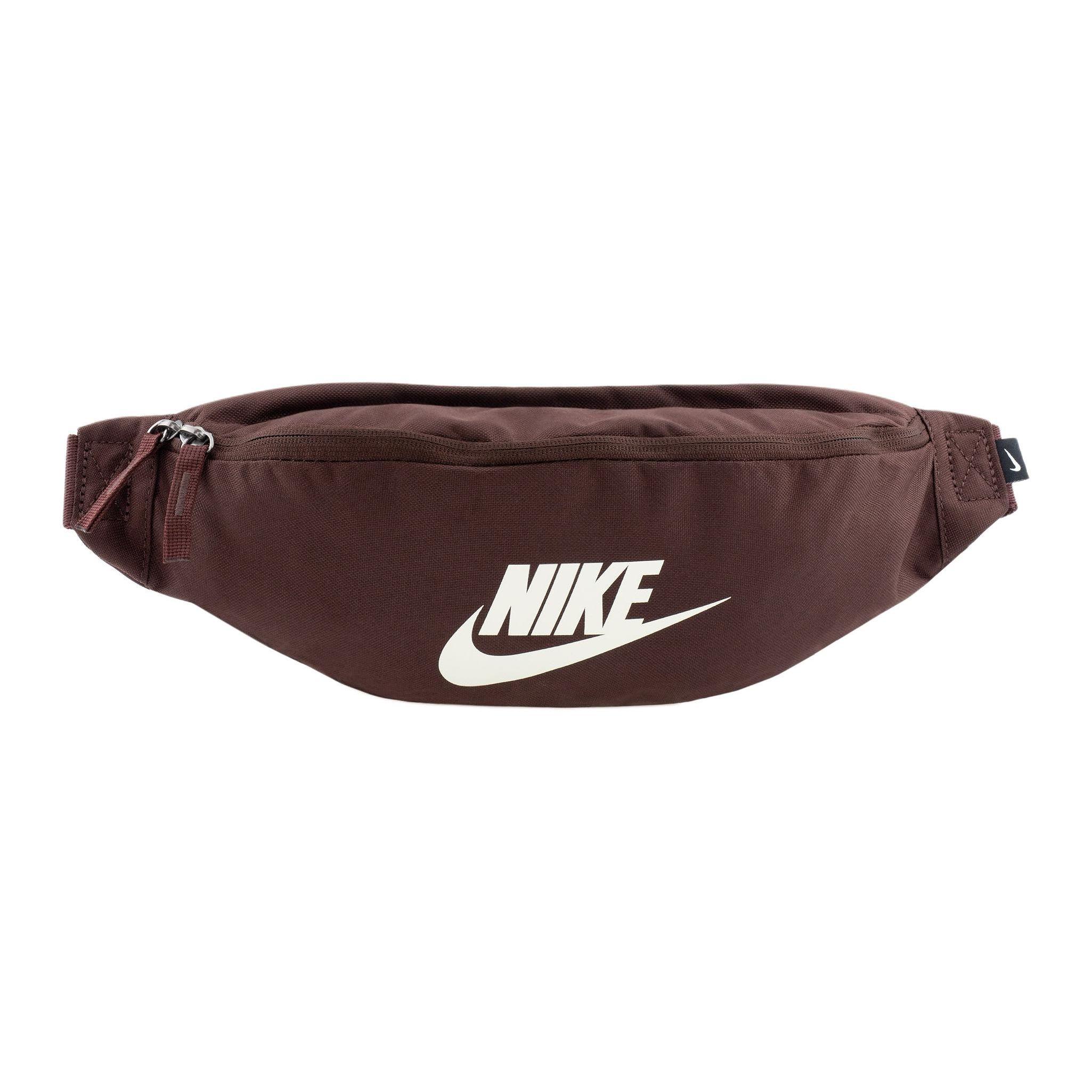 Nike Heritage Logo Zipper Waist Bag Unisex Waist Bag Burgundy BA5750-227 Burgundy
