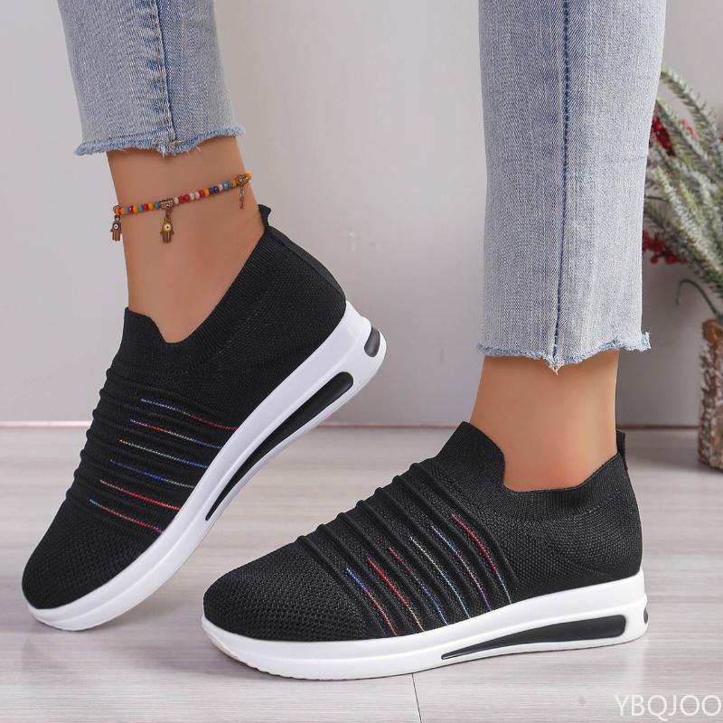 

Fashion European and American Plus Size Women s Shoes New Thick Soled Sloping Heel Sports Style Casual Breathable Vulcanized Sneakers 36 чёрный
