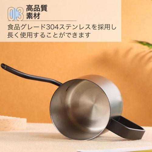 Asdays Coffee Kettle, Drip Pot, Tea Pot, Milk Pot, Coffee Tools, Induction Compatible, Direct Heat, Measuring Scale, Narrow Mouth Design, Ideal for Ou