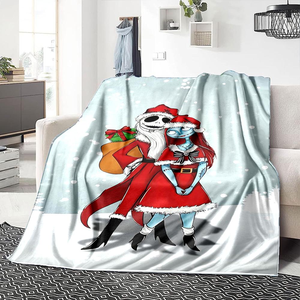 1Pc Christmas Nightmare Before Christmas Blanket Soft Throw Blanket For Home Bedroom Bed Sofa Travel Office Solid Christmas Blanket