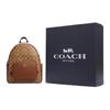 Coach Court 27 Signature Letter Logo Beschichtetes Canvas und genarbtes Leder Rucksack Damen Rucksack Braun 5671-IME74