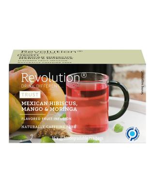 Revolution Früchtetee Teebeutel [Hibiskus, Mango & Moringa] Koffeinfrei 48g (3 g x 16 Beutel)