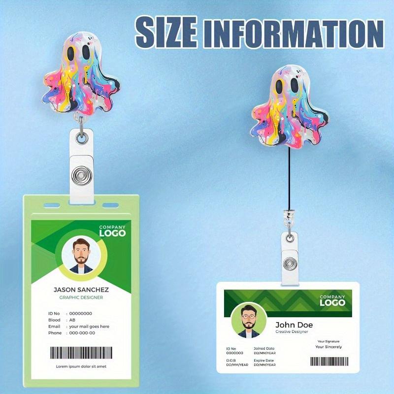 Cute Ghost Retractable Badge Reel, Perfect Halloween Accessory for Nurses, Teachers, and Office Staff.