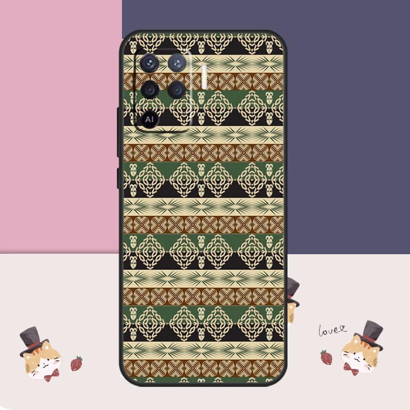 Tribal Ethnic Pattern Case For Oppo A94 A74 A54 A18 A38 A58 A78 A98 A80 A60 A40 A96 A76 A16 A15 A17 A57 A77 A5 Pro