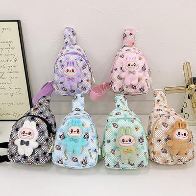 Kawaii Labubu Messenger Bag Cartoon Cute Primary School Backpack The Monster Labubu Kindergarten Gifts Children's Crossbody Bag