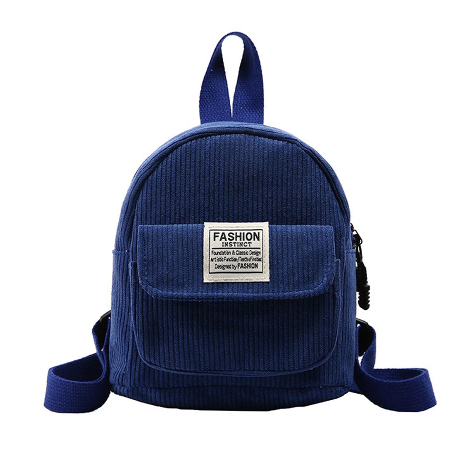 

Вельветовый рюкзак для женщин, студенческий школьный рюкзак для книг, мини-рюкзак, простой рюкзак на каждый день, маленький рюкзак, модный дорожный рюкзак синий