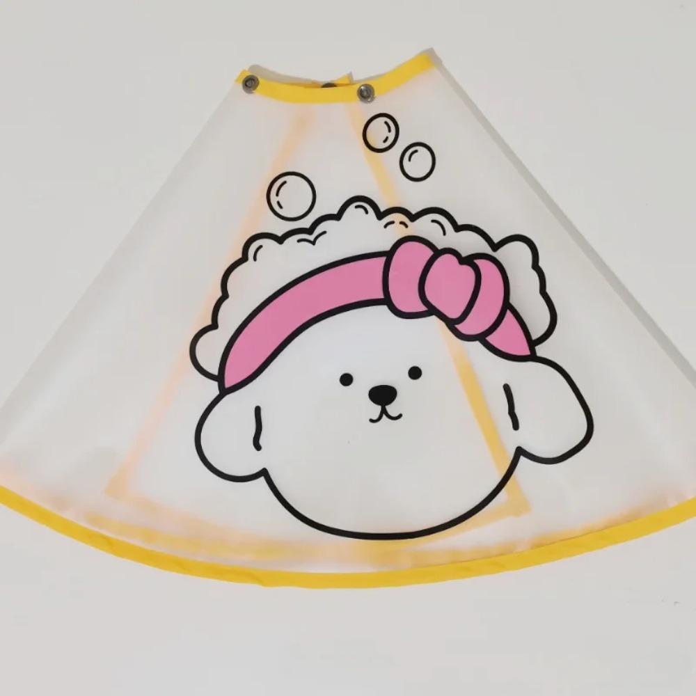 Verstellbarer Haustierumhang Wasserdicht Transparent Haustier Haarschnitt Umhang Polyester Cartoon Druck Hundefriseur Umhang für Hunde Katzen Tränenflecken