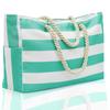popular striped beach bag large-capacity travel storage bag bold cotton portable shopping environmental tection bag