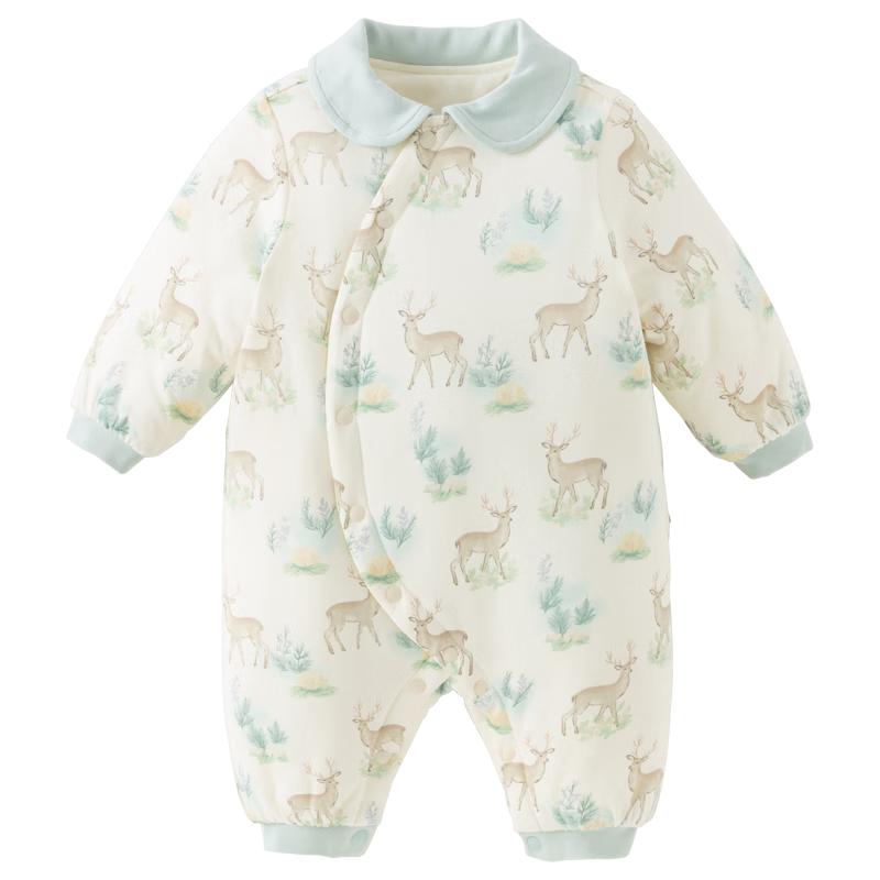 DAVE & BELLA Unisex Baby Antibacterial Quilted Romper