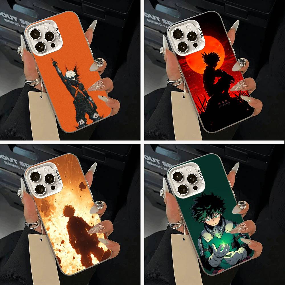 Shonen Anime-My -H-Hero -Academia Phone Case For IPhone 17 Air 16 15 14 13 12 11 Pro Max White Sliver Hard Cover