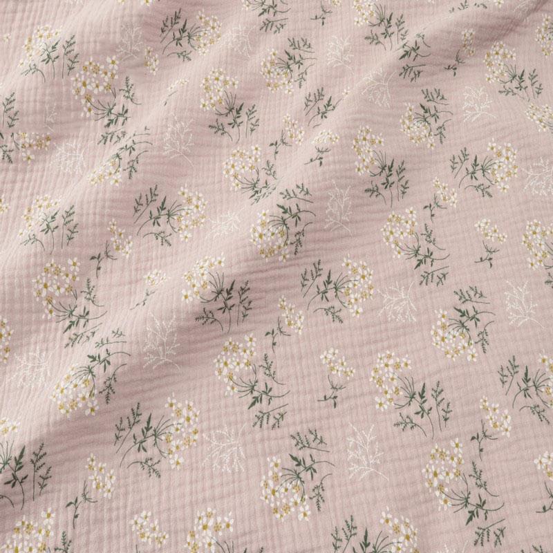 100X135cm Soft Floral Pajamas Nightdress Cotton Gauze Fabric Rose Printed Crepe Cotton Long-sleeved Ins Style Homewear Fabric