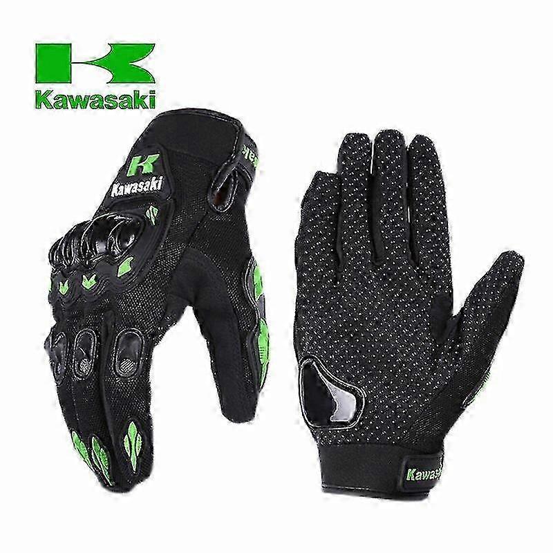 2025 Kawasaki Motorcycle Gloves Breathable Full Finger Racing Gloves Outdoor Sports Protection Riding Cross Dirt Bike Gloves Motorcycle Gloves