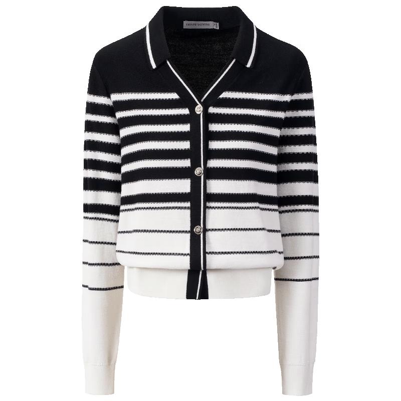 

GIOVANNI VALENTINO Women s Color-Block Striped Wool Knit Cardigan XL