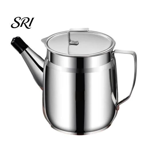 Bac à Filtre à Huile Intégré Contenant en Acier Inoxydable avec Maille Fine 1500/2000ml Résistant à la Chaleur Solution de Rangement de Cuisine Pichet pour la Cuisson Lard Graisse