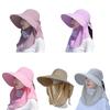 Summer Quick Dryng UV Protection Sun Visor Face Neck Cover Outdoor Fishing Cycling Hiking Wide Brim Shawl Sunscreen Ponytail Cap