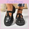 Elegant Pu Leather Round Toe Thick Bottom Women's Shoes With Chic Buckle Detail For Every Season