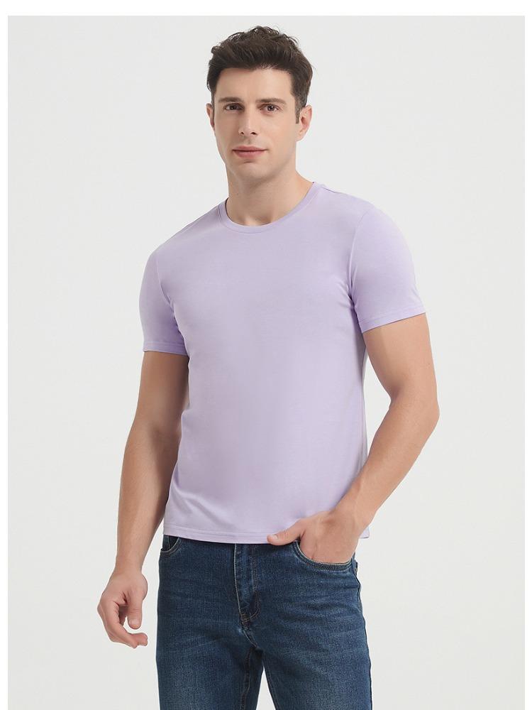 SORONA Cool Kurzarm-T-Shirt aus langstapeliger Baumwolle mit Rundhalsausschnitt – knitterfrei, minimalistisch, leicht und atmungsaktiv.