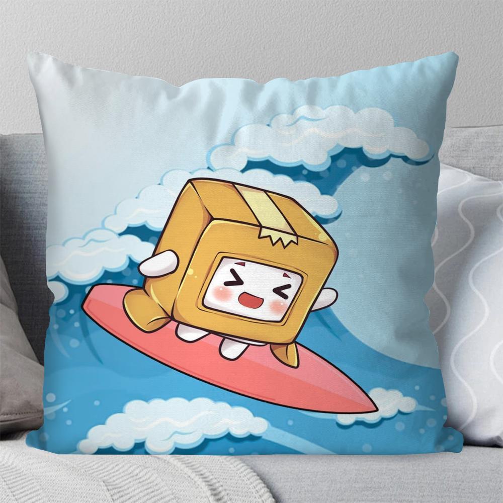 Cartoon-L-Lankybox Pillow Case Square Pillow Bedroom Sofa Leisure Comfort Cushion Car Living Room Home Decoration 40X40