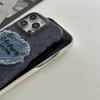 Denim Embroidery Heart Cartoon Phone Case for iPhone 13/12/14/15/16/17 PRO