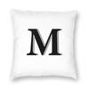 Letter M Square Pillowcase Polyester Linen Velvet Printed Zip Decorative Room Cushion Cover
