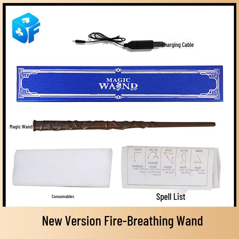 Magic Flame-Spitting Wand Set - Script Killer Halloween Gift with Multiple Flame Effects